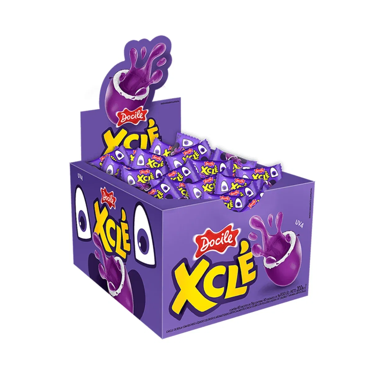 Chicle DOCILE XCLÉ x40 unidades 200gr - Uva - Imagen 1