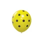 Globo Lunares R12 Amarillo y Negro x10 unidades