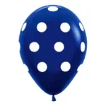 Globo Lunares R12 Azul y Blanco x10 unidades