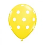 Globo Lunares R12 Amarillo y Blanco x10 unidades