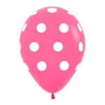 Globo Lunares R12 Rosa y Blanco x10 unidades