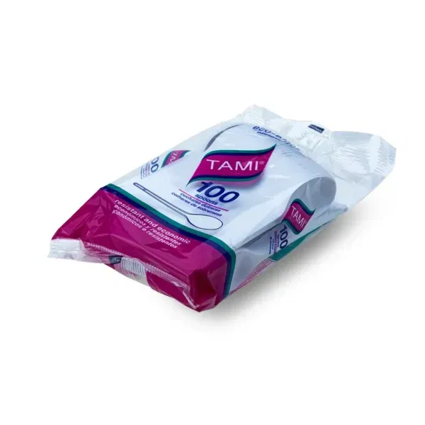 Cuchara descartable dulcera blanca Tami x100 unidades