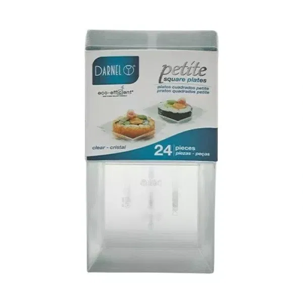 Plato Cuadrado Degustacion Petite Transparente x 24 Unidades