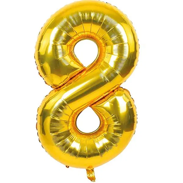 Globo Número Nº8 Dorado 72cm - 32 pulgadas