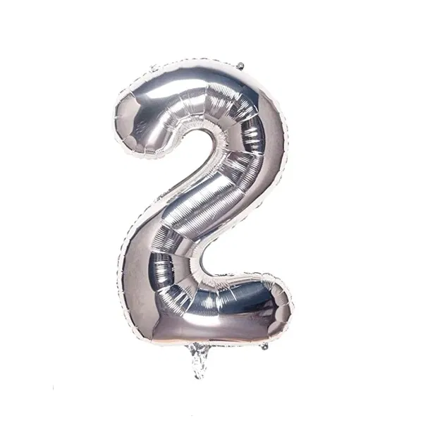 Globo Número Plateado Nº2