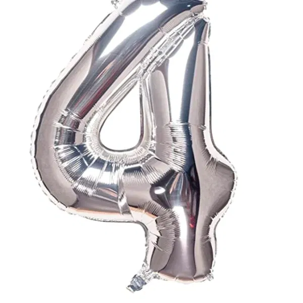 Globo Número Plateado Nº4