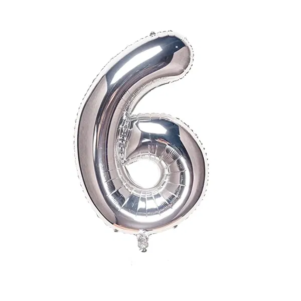 Globo Número Plateado Nº6