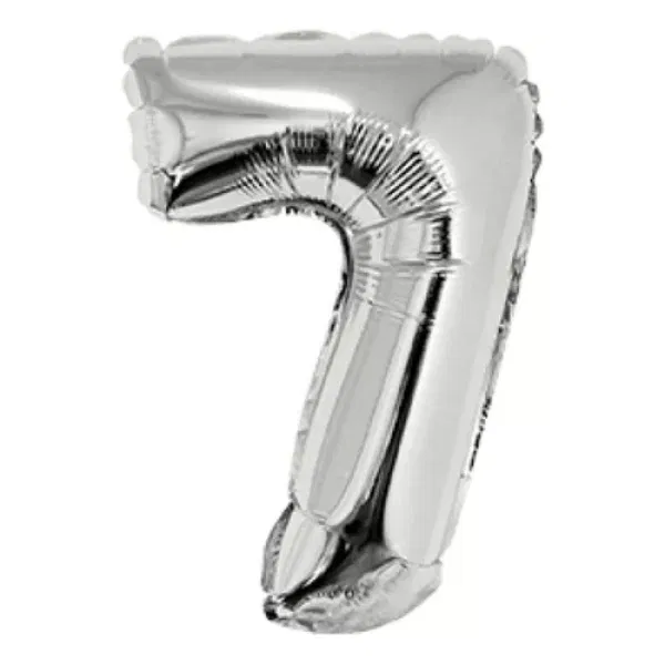 Globo Número Plateado Nº7