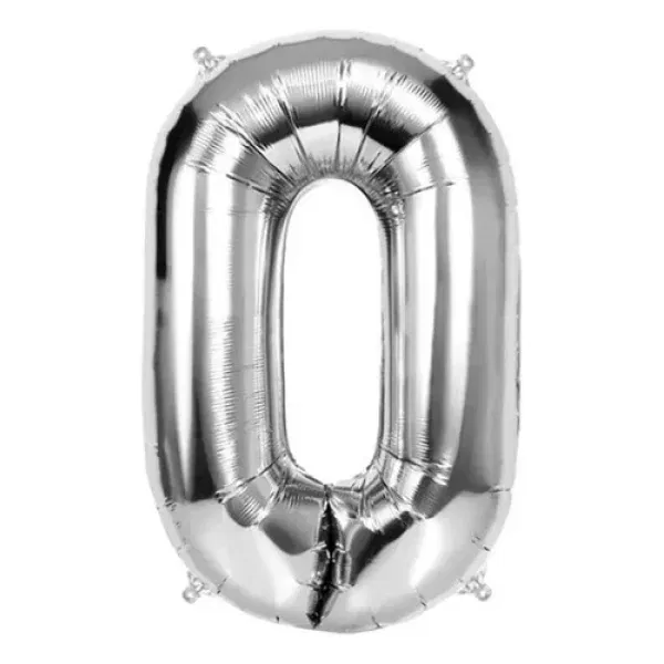 Globo Número Plateado Nº0