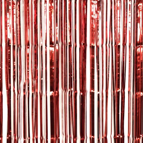 Cortina Metalizada 2x1m Color Roja