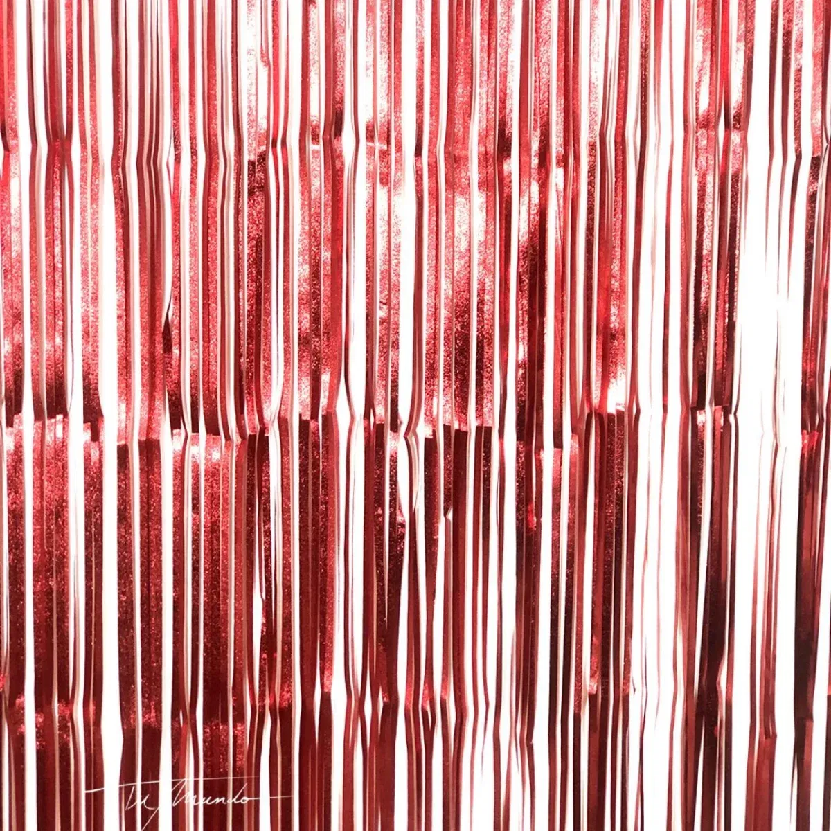 Cortina Brillosa 2x1m Color Rojo - Imagen 1