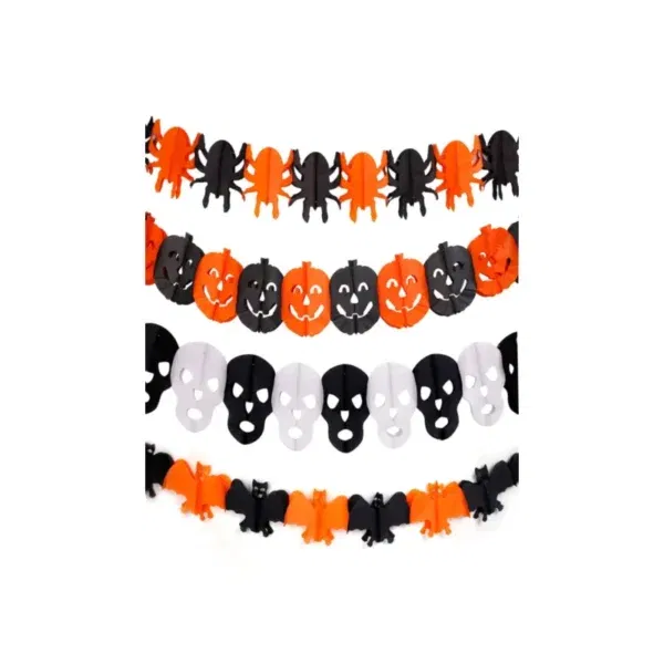 Guirnalda de Papel con Calabazas y Calaveras