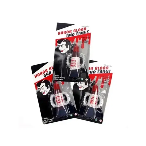 Sangre Falsa y Diente de Vampiro para Halloween