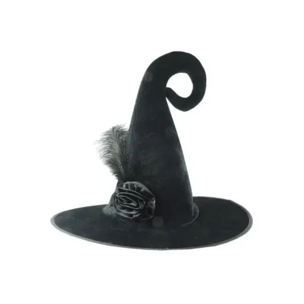 Sombrero de Bruja Negro con Pluma
