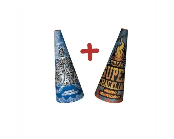 Promo Volcanes ( Azul y Plata + Super Crackling de regalo ). VOLCANES Y FUENTES VOLCANES