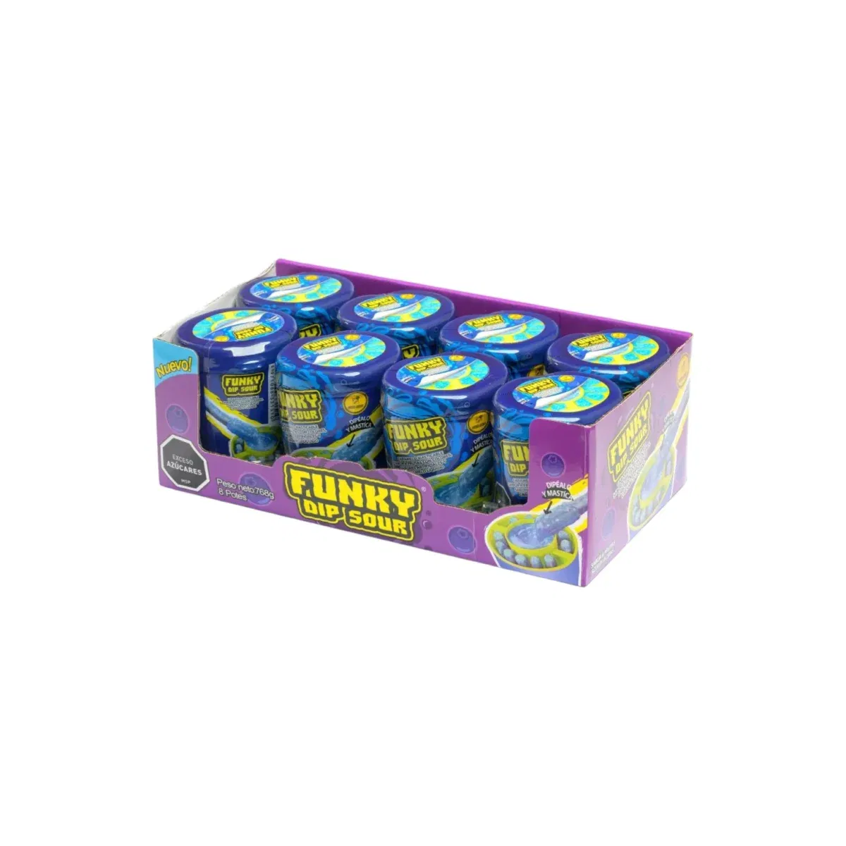 Display Funky Dip Sour x8 – Caramelo Masticable + Dip Ácido - Imagen 1