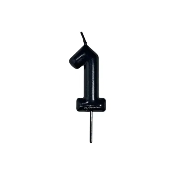 Vela Numero Negra (0 al 9)